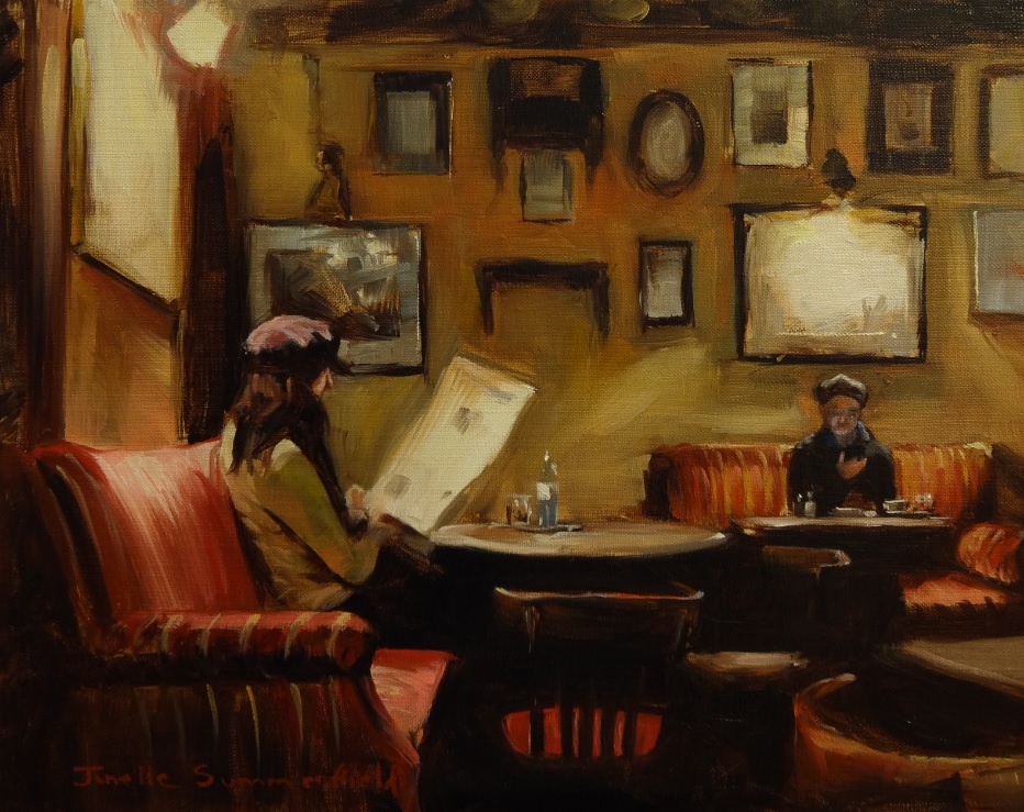 Reading at a Cafe Hawelka by Jonelle Summerfield