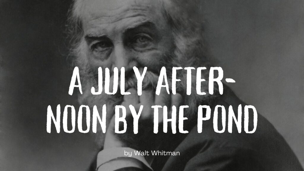 A JULY AFTER-NOON BY THE POND by Walt Whitman