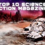 Image of an alien planet with spaceship with title top 10 literary magazines