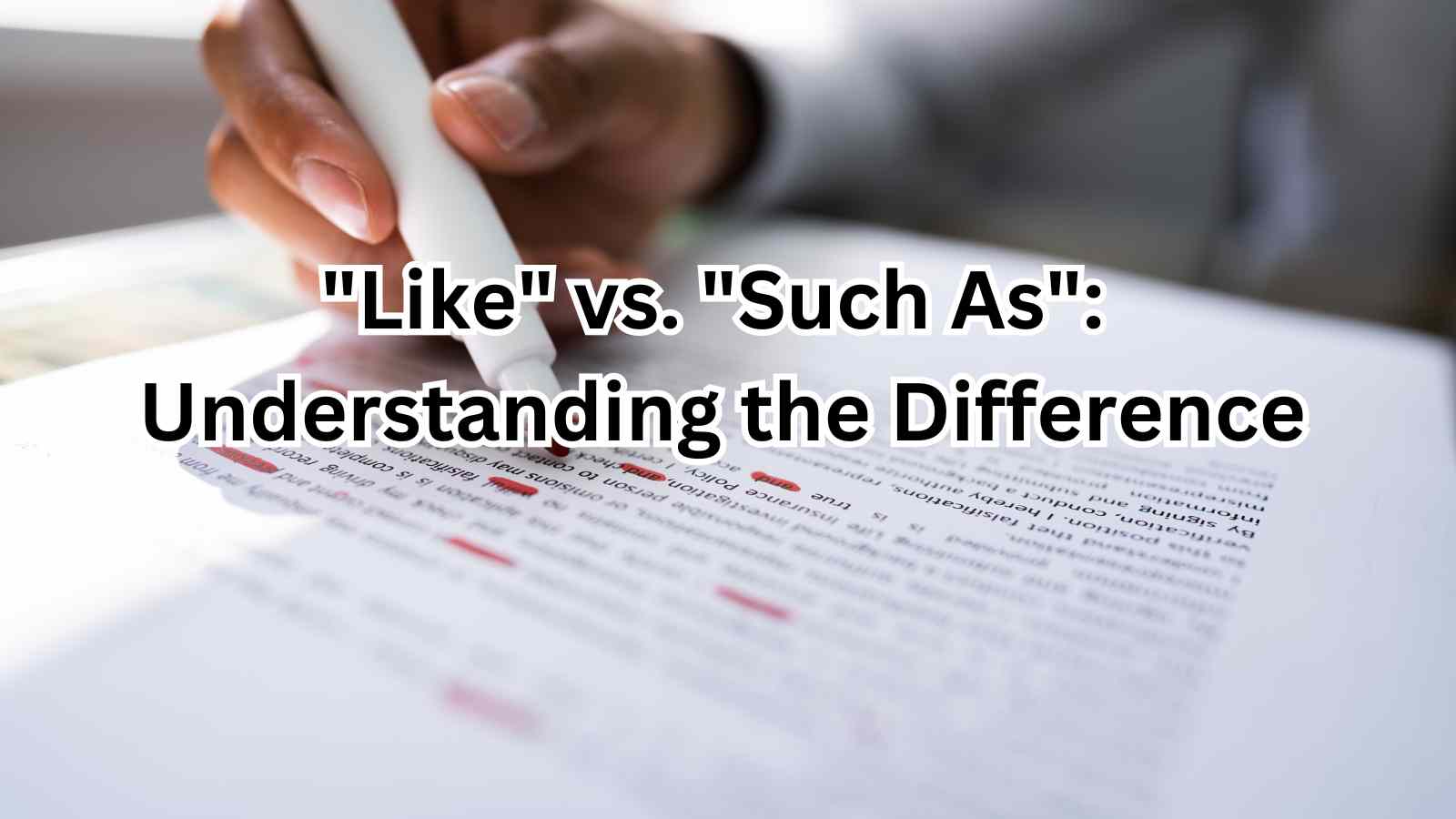 "Like" vs. "Such As": Understanding the Difference